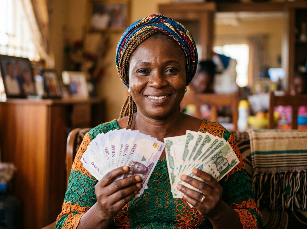Nigerian Mother with Naira